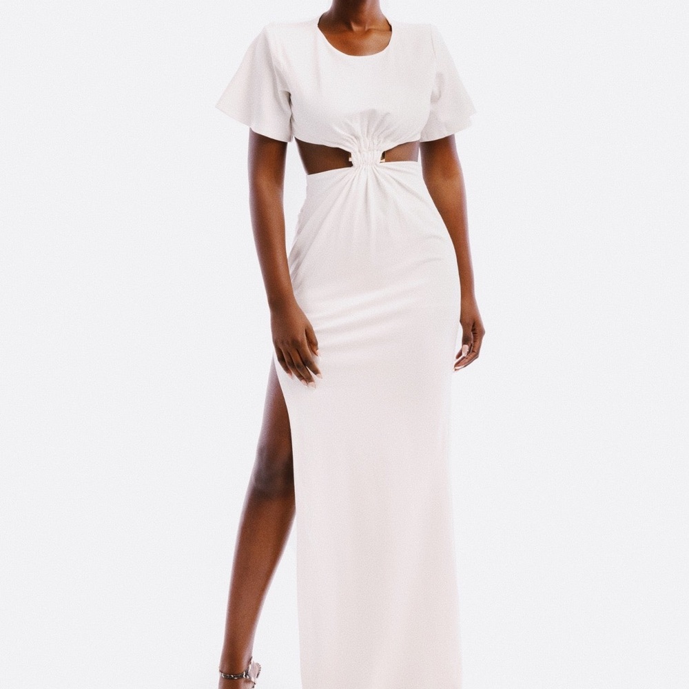 Hanifa White Cut-Out Nadia Maxi Dress